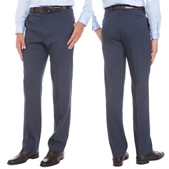 🌻EUC Michael Kors Blue Stretch Flat Front Pants Men's Size 36x30 - Picture 1 of 7